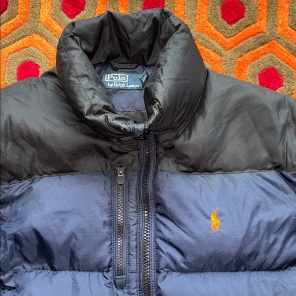 MAKE OFFER RL/250 Polo by Ralph Lauren Men's Black and Navy Puffer Jacket Medium - Picture 2 of 13